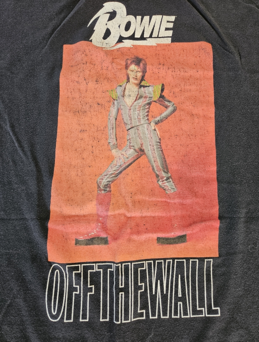 David Bowie Graphic Vans Tee - Black with Orange Print